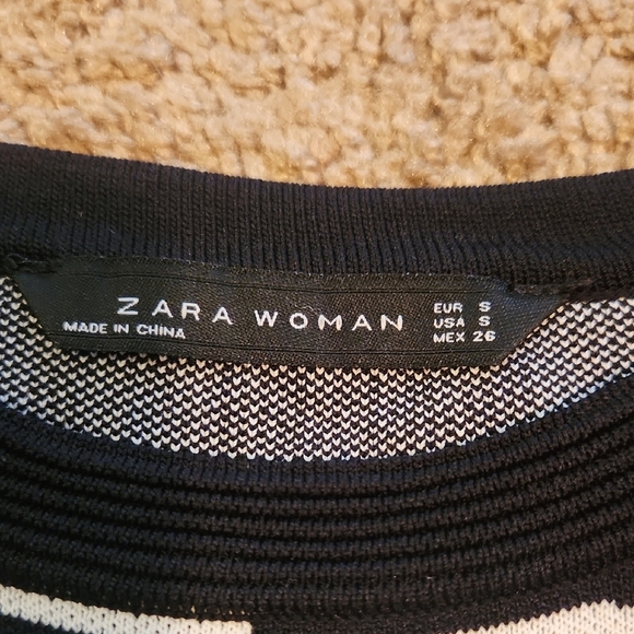 Zara Black and White Knit Top - Picture 2 of 7